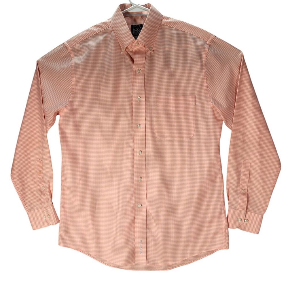 Jos A Bank Signature Collection Wrinkle‎ Free Button Down Size Medium Light Pink